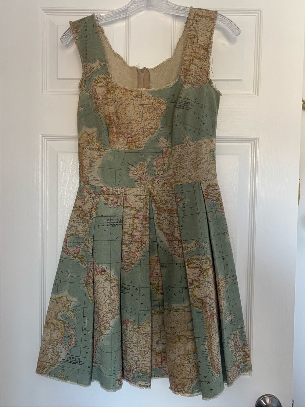 Fabulous map print dress, handmade in South Africa